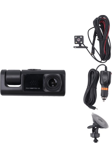3 Kanallı Araba Dvr Kamera, 1080P Çizgi Kamera 3 Yollu Araba Kamerası Ir Gece Vizyonu, Döngü Kayıt, Park Monitörü (Yurt Dışından)