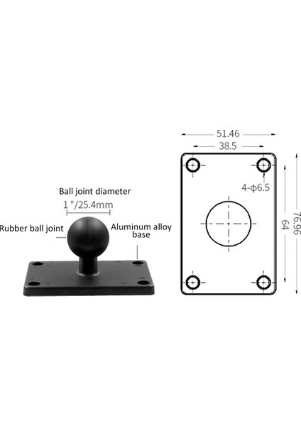 Ram Navigasyon Braketi Için 1 Inç Kauçuk Bilyalı Kafalı Motosiklet Montaj Tabanı ile Alüminyum Kare Montaj Tabanı, Stil 3 (Yurt Dışından) fiyatları