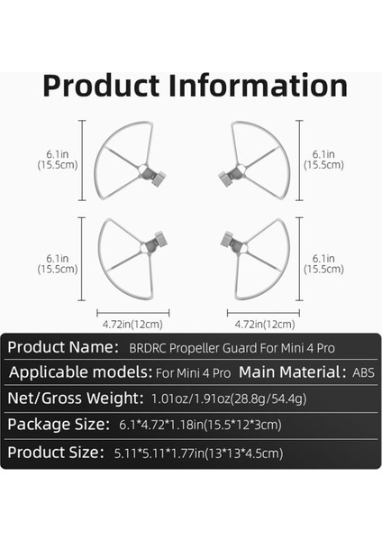 Pervane Koruma Koruyucusu Pervane Bıçakları Koruma Kapak Pervaneleri Djı Mini 4 Pro Drone Pervane Kabuğu (Yurt Dışından) indirimleri