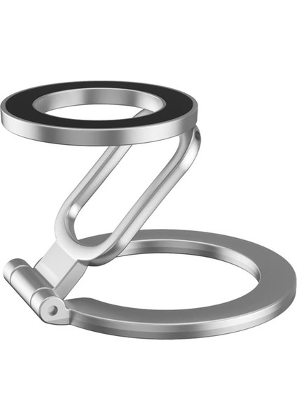 Çift Taraflı Telefon Holde Katlanabilir 360 ° Dönen Stand Güçlü Mıknatıs ve Parmak Kavrama Suppor Gümüş (Yurt Dışından)