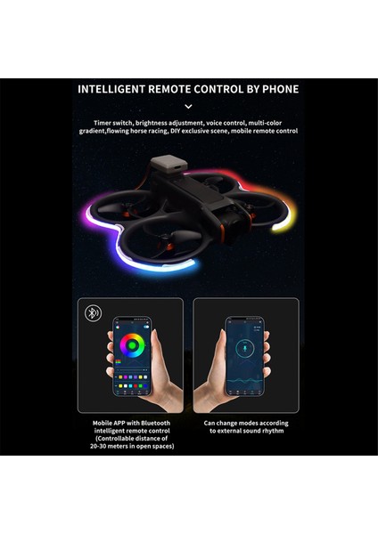 Djı Avata 2/neo Drone Işık LED Işık Şeridi Su Geçirmez Ayarlanabilir Lamba Kemeri Gece Uçuş Kiti Düğmesi ve Bluetooth Için (Yurt Dışından) modelleri