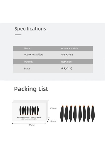 Djı Mini 3 Pro Drone Değiştirme ile Uyumlu Mini 3 Pervane Için Düşük Gunise Hızlı Çekimli Bıçaklar Aksesuarları, C (Yurt Dışından) modelleri
