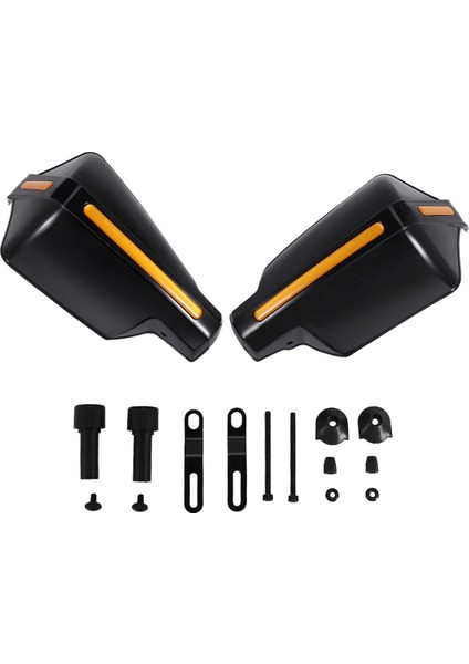 Çift Motosiklet El Muhafızları 7/8 Inç 22MM Gidon Handguard Tutucu Koruyucu Bisiklet Fırçası Rüzgar Koruma Koruyucusu (Siyah) (Yurt Dışından)