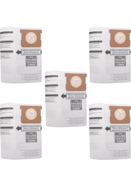 Shop-Vac Ridgid Için 5pc Yedek Islak/kuru Vakum Torbaları Toz Torbaları (Yurt Dışından)