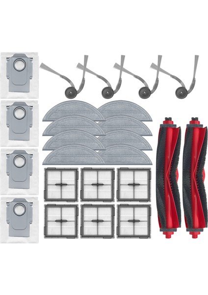Roborock Q10 S5/Q10 S5+/Q10 X5/Q10 X5+/Q10 VF/Q10 Vf+ Yedek Parçalar Ana Yan Fırça Filtre Paspas Bezi Toz Torbası Için 24 Adet (Yurt Dışından) indirimleri