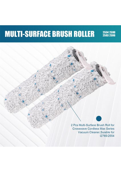 Bissell Crosswave Kablosuz Max Serisi Elektrikli Süpürge Için 2 Adet Çok Yüzeyli Fırça Rulosu, Bissell 2765/2554 Için Uygundur (Yurt Dışından) fırsatları