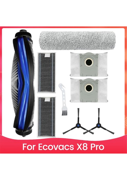 Omni Robot Süpürgeler Için Ecovacs X8 Pro Yedek Parçaları Ana Yan Fırça Hepa Filtre Toz Torbaları (Yurt Dışından)