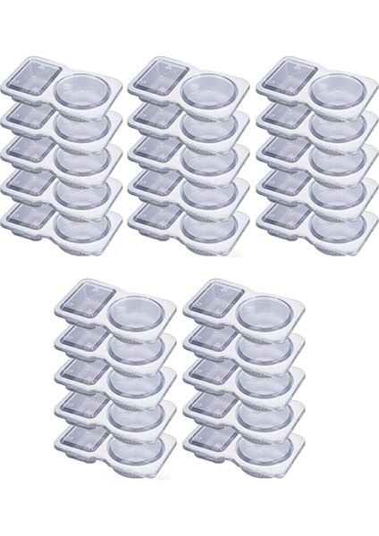 Kapaklı Çift Bölmeli Sos Kabı - 3 Oz 2 Bölmeli Atıştırmalık Kapları Yeniden Kullanılabilir Sos Kapları 25 Adet (Yurt Dışından)