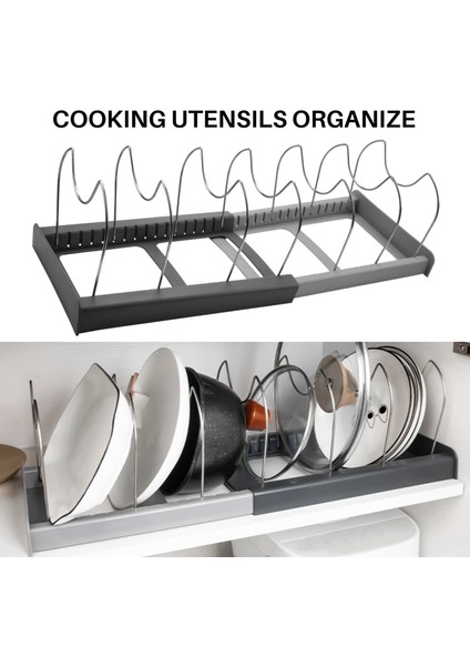 7 Bölücü Paslanmaz Çelik Mutfak Tencere Kapağı Tutucu Genişletilebilir Tava Düzenleyici Raf Çekmece Tipi Ayarlanabilir Mutfak Eşyaları Düzenleme (Yurt Dışından) fırsatları