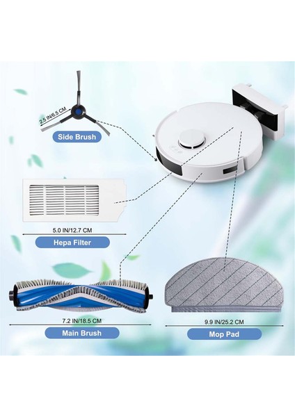 Ecovacs Deebot N20 PLUS/N20/N20 Pro Plus Robot Süpürge Ana Yan Fırça Hepa Filtre Paspas Bezi Pedleri Yedek Parçalar Için Uygundur (Yurt Dışından) modelleri