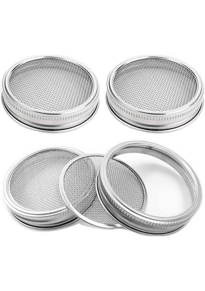 Filiz Yetiştirmek Için Geniş ve Geniş Ağızlı Kavanoz Için 4'lü Paslanmaz Çelik Filizlendirme Kavanozu Kapağı (Yurt Dışından)