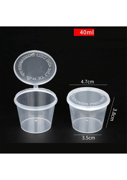 200 Takım Plastik Tek Kullanımlık Porsiyon Bardakları Kapaklı 40 ml Hava Geçirmez Sufle Kapları Sos Kapları Shot Bardakları (Yurt Dışından) modelleri