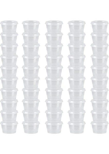 200 Takım Plastik Tek Kullanımlık Porsiyon Bardakları Kapaklı 40 ml Hava Geçirmez Sufle Kapları Sos Kapları Shot Bardakları (Yurt Dışından) fırsatları