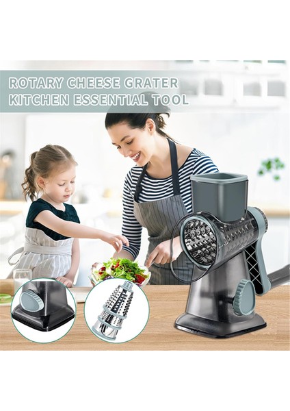 3'ü 1 Arada Döner Peynir Rendesi, Manuel Sebze Dilimleyici ve Kuruyemiş Öğütücü, Paslanmaz Çelik Mutfak Rendeleyici Şeffaf ve Mavi (Yurt Dışından) modelleri