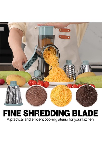 3'ü 1 Arada Döner Peynir Rendesi, Manuel Sebze Dilimleyici ve Kuruyemiş Öğütücü, Paslanmaz Çelik Mutfak Rendeleyici Şeffaf ve Mavi (Yurt Dışından) fırsatları
