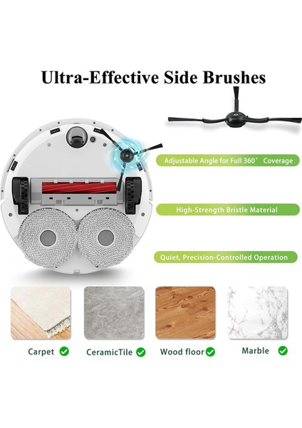 Roborock Q Revo/qrevo S/qrevo Pro/qrevo Master/s8/s8+/ S8 Pro Ultra/q5/q7 Elektrikli Süpürge Parçaları Için Yan Fırça Yedekleri (Yurt Dışından) fırsatları