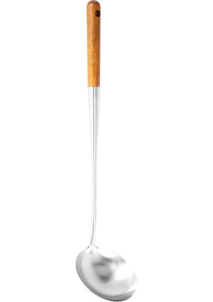 Çorba Kepçesi, Wok Için 17 Inç Spatula, Isıya Dayanıklı Ahşap Saplı Paslanmaz Çelik Yemek Kaşıkları (Yurt Dışından)