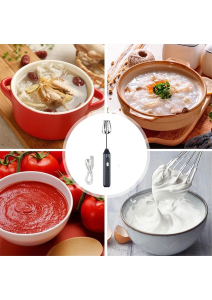 Elektrikli El Mikseri, Paslanmaz Çelik Karıştırma Çırpıcı, Daldırma Blender Kablosuz El Mikseri Çırpıcı, 3 Hızlı Ayarlanabilir Köpürtücü (Yurt Dışından) indirimleri