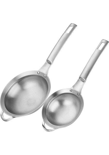 Mutfak Için 2'li Set, Ince Gözlü Paslanmaz Çelik Küçük Süzgeç, Saplı Metal Mini Elek (Yurt Dışından)