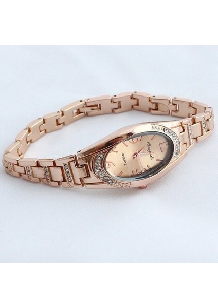 Gül Altın Altın Moda Kadınlar #39S Bilezik Izle Kadın Bayanlar Bilek Saatler Bling Kristal Analog Saat Kadın Elbise Kuvars Izle Casıo (Yurt Dışından)