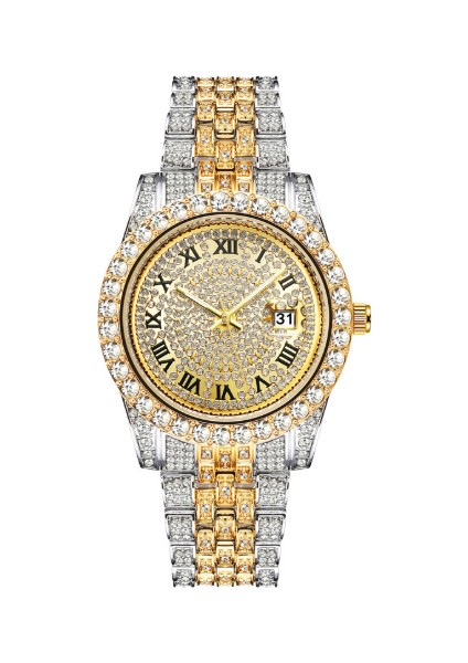 Diğer Buzlu Kırmızı Renk Izle Kadın Lüks Elmas Taklidi Küba Zincir Bilezik Saatler Moda Kol Saati Hip Hop Takı Yeni Casıo (Yurt Dışından)