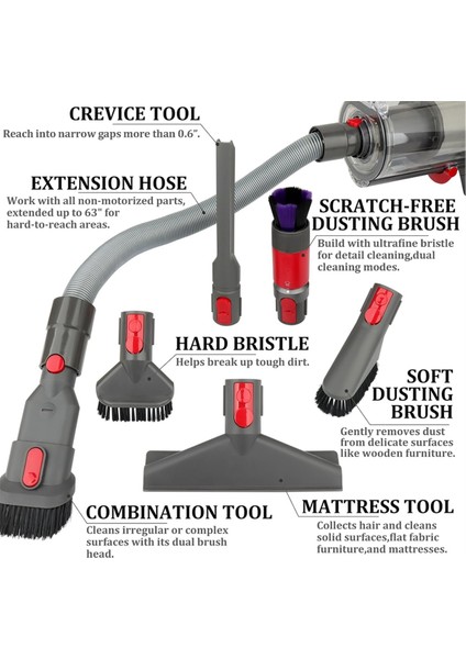 Dyson Gen5 V15 V12 V11 V10 V7 V8 Elektrikli Süpürge Aksesuarları Paketi Yedek Fırça Aletleri Için Bağlantı Kiti (Yurt Dışından) fırsatları