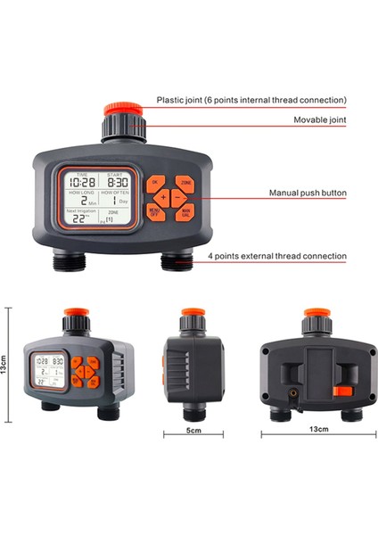 2 Yönlü Su Zamanlayıcısı LCD Ekranlı Zamanlayıcı Su Geçirmez IP65 Ev Bahçe Sulama Yağış Zamanlayıcısı Otomatik Kontrol Sistemi (Yurt Dışından) fiyatları