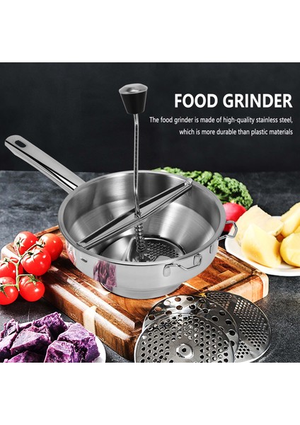 3 Değiştirilebilir Diskli Döner Gıda Değirmeni Patates Ezici, Sebze Püresi Veya Çorbası, Bebek Maması Yapmak Için Harika (Yurt Dışından) fiyatları