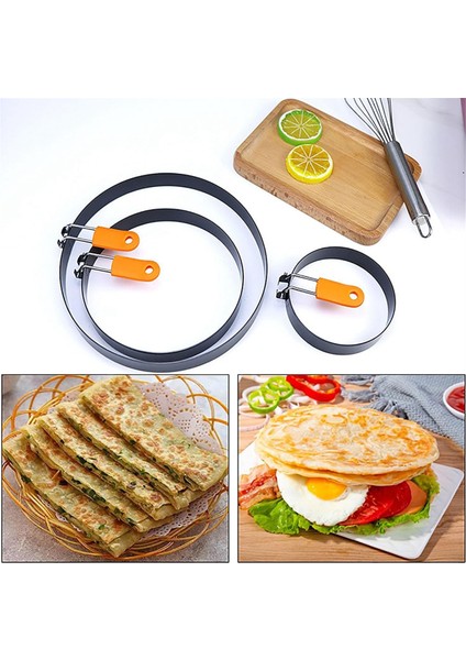 Paket Izgarada Kızartma Yumurta Halkası, 3,5 Inç Yumurta Halkası, 6 Inç Krep Kalıbı, 8 Inç Omlet Halkası Yapışmaz (Yurt Dışından) indirimleri