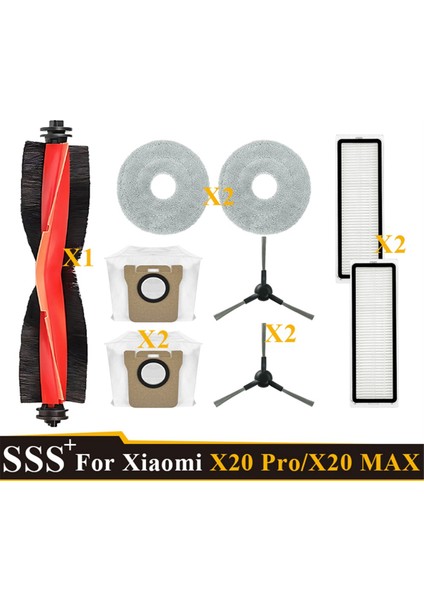 Xiaomi Robot Süpürge X20 MAX/X20 PRO/D109GL/D102GL Ana Silindir Yan Fırça Hepa Filtresi Için Yedek Parçalar (Yurt Dışından)