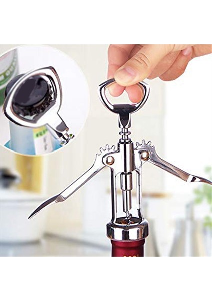 Adet Taşınabilir Paslanmaz Çelik Kırmızı Şarap Açacağı Kanat Tipi Metal Sommelier Şarap Tirbuşonu Şişe Açacakları Tirbuşonlar (Yurt Dışından) fiyatları