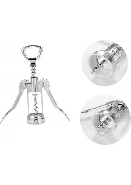 Adet Taşınabilir Paslanmaz Çelik Kırmızı Şarap Açacağı Kanat Tipi Metal Sommelier Şarap Tirbuşonu Şişe Açacakları Tirbuşonlar (Yurt Dışından) fırsatları