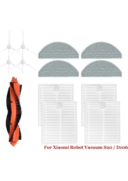 Xiaomi S20 / D106 Süpürge Robot Süpürge Yedek Parçaları Ana Yan Fırça Kapağı Hepa Filtre Paspas Parçası (Yurt Dışından) indirimleri