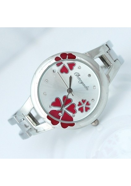 Kırmızı Moda Bayan Alaşım Bant Kuvars Analog Yuvarlak Bilezik Izle Hediye Kadın Bayanlar Bilek Saatleri Casıo Seıko (Yurt Dışından)