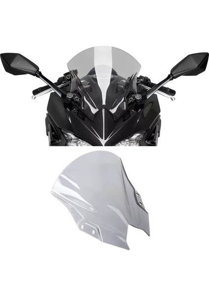 Kawasaki Ninja 500 Ninja 500 Se 2024 2025 Siyah Için Motosiklet Ön Cam Rüzgar Kalkanı Koruyucusu (Yurt Dışından) modelleri