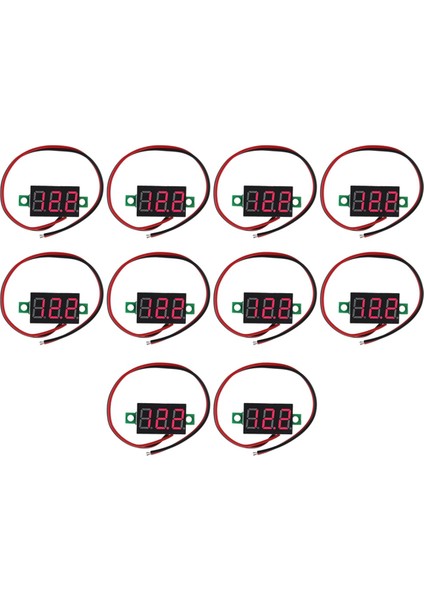 10PCS 2 Teller Mini Dijital Voltmetre Dc 2.5V-40V Dijital Voltaj Test Cihazı LED Ekran Paneli Voltmetre (Yurt Dışından)