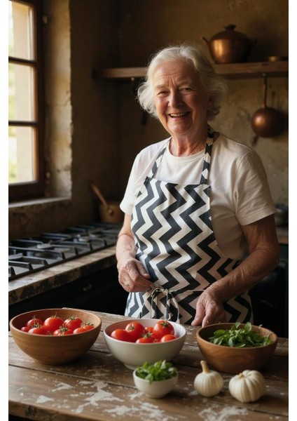 Zikzak Desenli Mutfak Önlüğü fiyatları