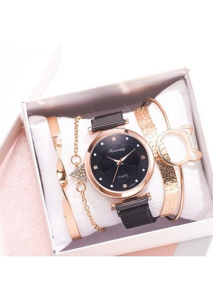 Yeni Alaşım Örgü Kayış Bayan Izle Çiçek Kadranı Quartz Saat 5 Parçalı Set Mıknatıs Toka Rahat Kadın Izle Bilezik Izle Casio Seiko (Yurt Dışından)