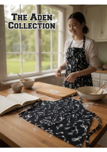 Nota Desenli Basic Mutfak Önlüğü