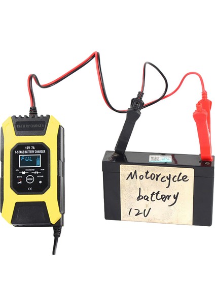 Foxsur 12V 7A 7 Aşamalı Darbe Pil Şarjı Efb Jel Islak Agm Araba Motosiklet Pil Şarj Cihazı (Ab Fişi) (Yurt Dışından) indirimleri