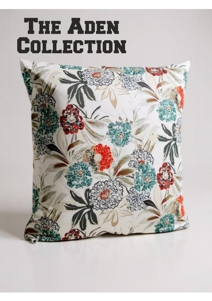 Çiçek Baskılı Kırlent Kılıfı