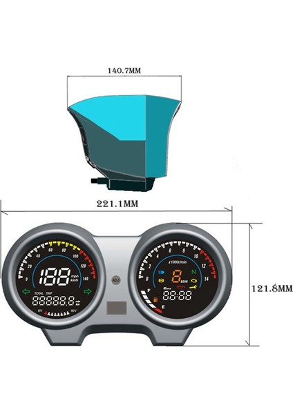 Brezilya Titan 150 Honda CG150 FAN150 2010 2012 Motosiklet Rpm Metre Speedometre Dijital Gösterge Tablosu, Bluetooth ile (Yurt Dışından) fiyatları