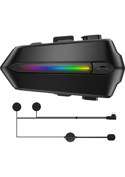 Motosiklet Kaskı Bluetooth Kulaklık 5.3 Gürültü Azaltma Su Geçirmez Bisiklet Büyük Kapasiteli Şarj Kulağı Sabit Mikrofon (Yurt Dışından)