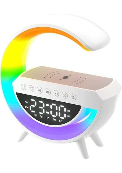Yeni Çok Fonksiyonlu Çalar Saat Atmosfer Işığı Bluetooth Hoparlör (Yurt Dışından)
