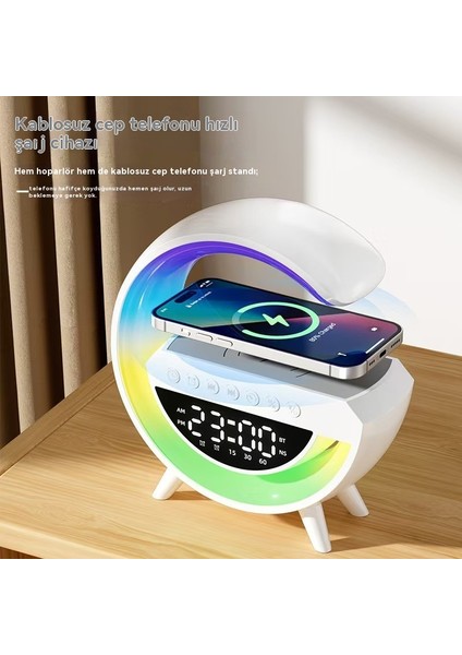 Yeni Çok Fonksiyonlu Çalar Saat Atmosfer Işığı Bluetooth Hoparlör (Yurt Dışından) modelleri
