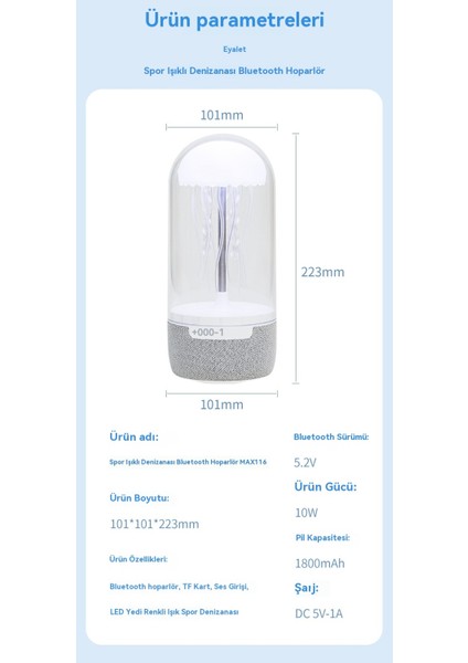 Yeni Uzun Ömürlü Denizanası Bluetooth Hoparlör (Yurt Dışından) indirimleri