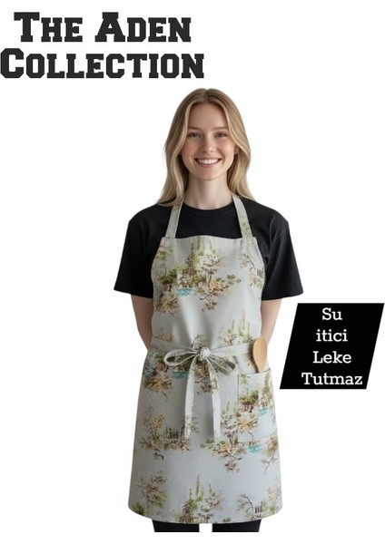 Su Iticili Mutfak Önlüğü Manzara Desenli