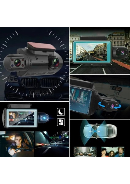 Araç Içi & Dışı Çift Lensli Wifi Kamera - 1080P Hd,gece Görüşlü, G-Sensörlü Dvr Dashcam modelleri