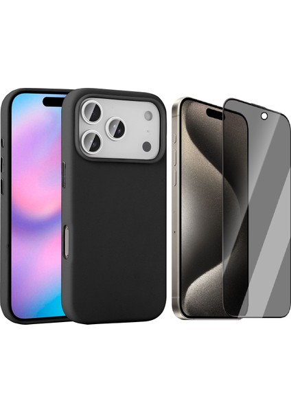 iPhone 17 Pro Max Kılıf M-Safe Şarj Özellikli Pu Deri Görünümlü Zore Kupra Kapak + Hayalet Ekran Koruyucu