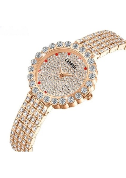 Lüks Bayan Saatler Altın Kristal Bayanlar Bilezik Izle Moda Kuvars Saatı Relogio Feminino Paslanmaz Çelik Saat Casıo Seıko (Yurt Dışından)